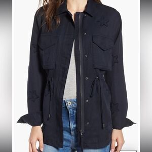 Rails Lancaster Jacket Indigo Stars Linen Blend Zip